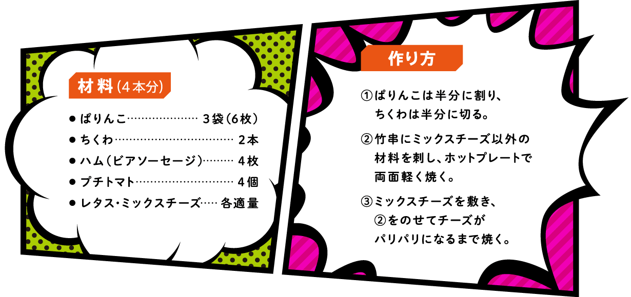 パリパリチーズのぱりんこBBQ串のレシピ