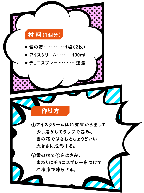 雪の宿のアイスサンドのレシピ